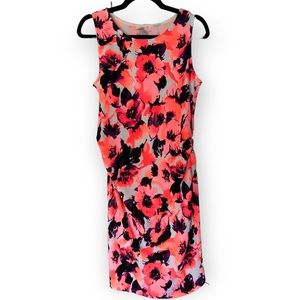 Pinkblush M maternity tank dress bright pink summer knee length baby shower